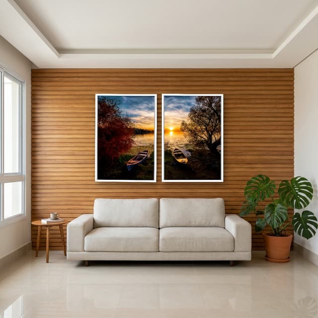 Kit 2 Quadros Decorativos Na Areia