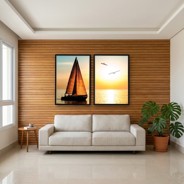 Duo de Quadros Decorativos Pôr do Sol