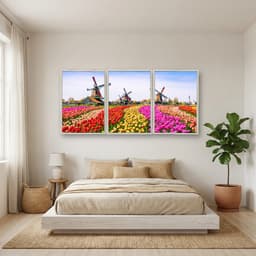 Kit 3 Quadros Decorativos Tulipas da Holanda