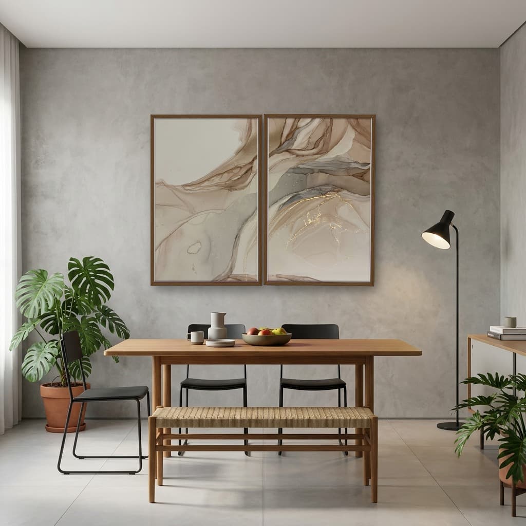 Conjunto 2 Quadros Decorativos Mármore