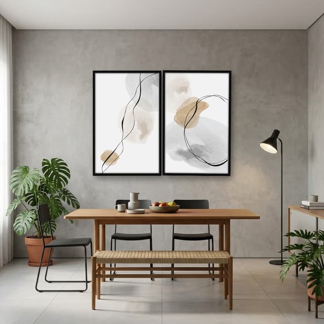 Conjunto 2 Quadros Decorativos Minimalistas