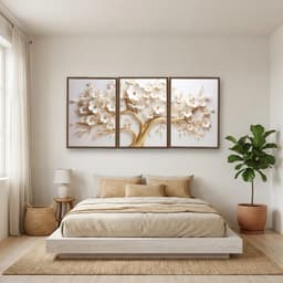 Kit 3 Quadros Decorativos Árvore 3D