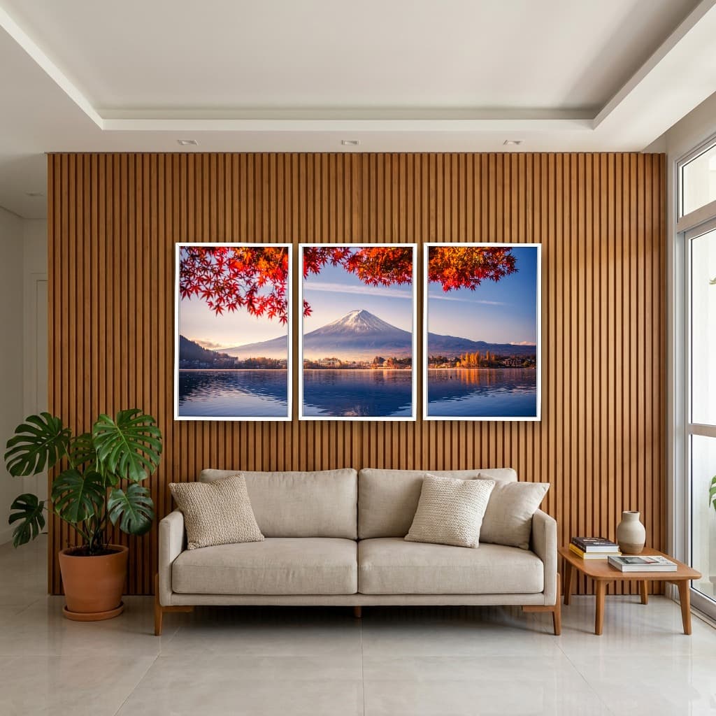 Kit 3 Quadros Decorativos Monte Fuji