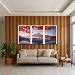 Kit 3 Quadros Decorativos Monte Fuji