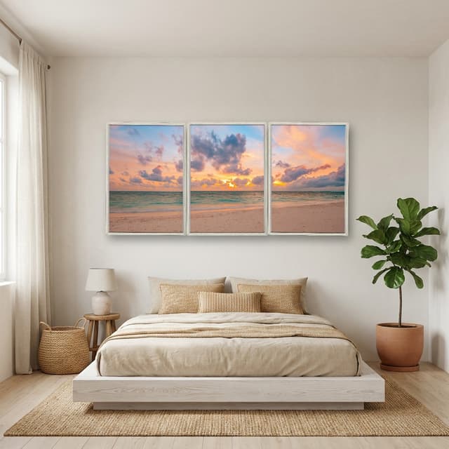 Kit 3 Quadros Decorativos Pôr do Sol