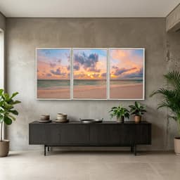 Kit 3 Quadros Decorativos Pôr do Sol