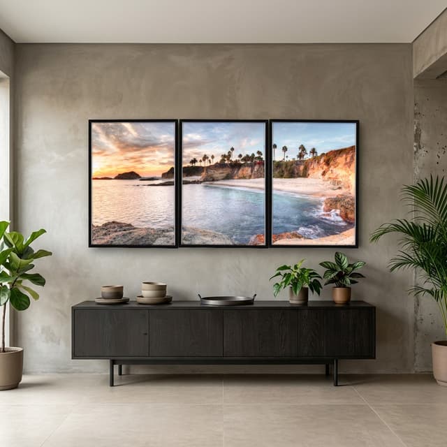 Kit 3 Quadros Decorativos Mar