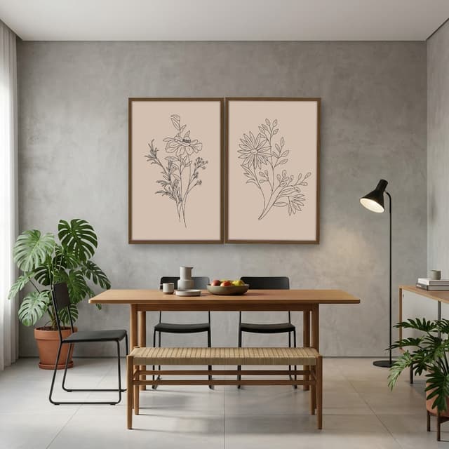 Kit 2 Quadros Decorativos Minimalistas