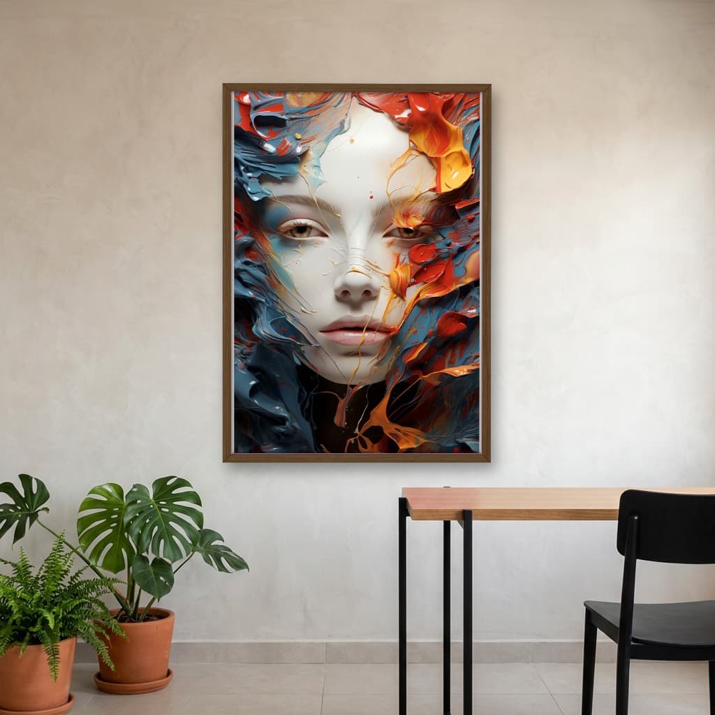 Quadro Decorativo Mulher Abstrata com Tinta