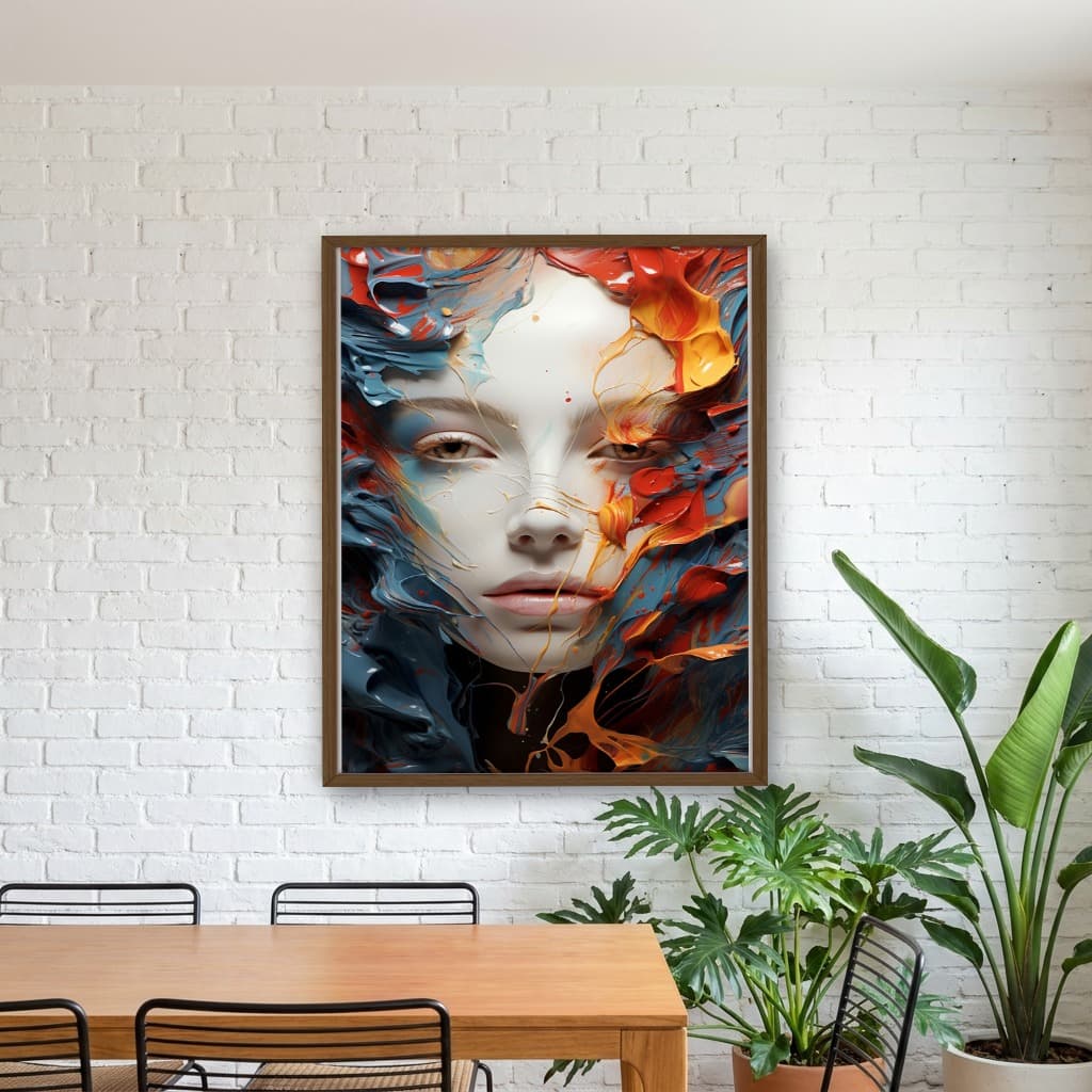 Quadro Decorativo Mulher Abstrata com Tinta
