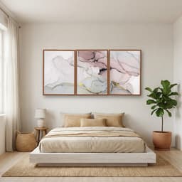 Kit 3 Quadros Decorativos Mármore Rosa