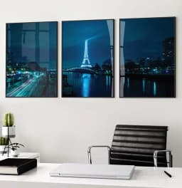 Kit Quadro Decorativo Noite em Paris Fotografia Noturna