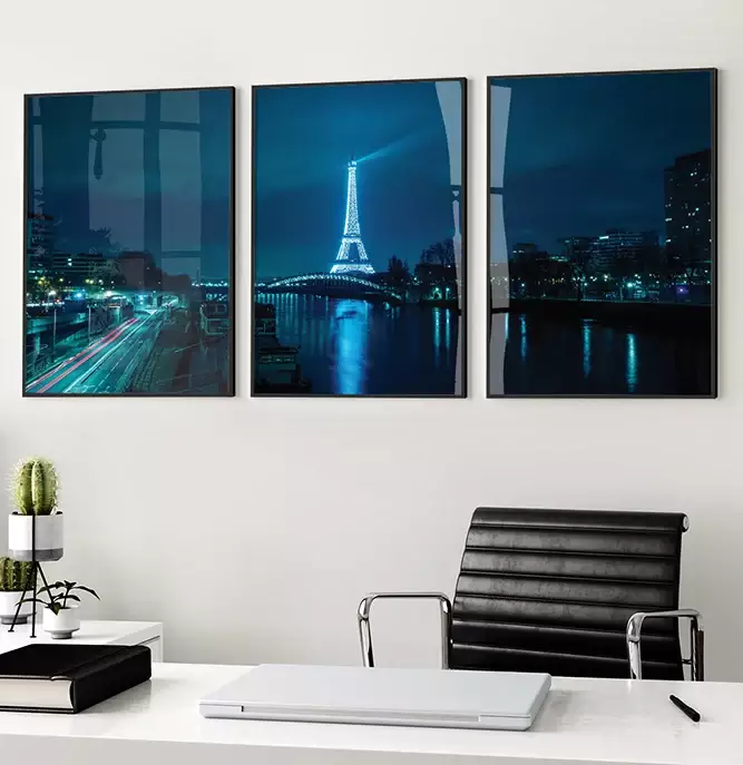 Kit Quadro Decorativo Noite em Paris Fotografia Noturna