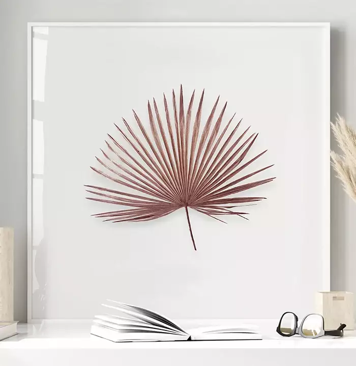 Quadro Decorativo Floral Botanical Rosé Palm Minimalist
