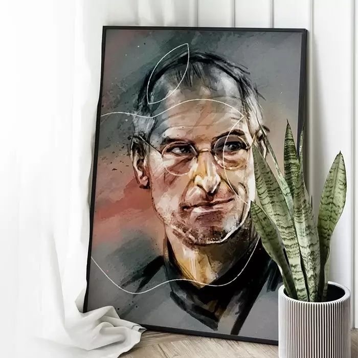 Quadro Decorativo Business Man Steve Jobs Desenho