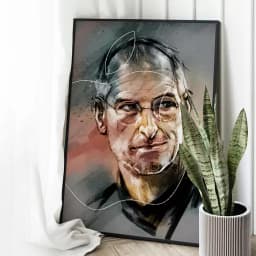 Quadro Decorativo Business Man Steve Jobs Desenho