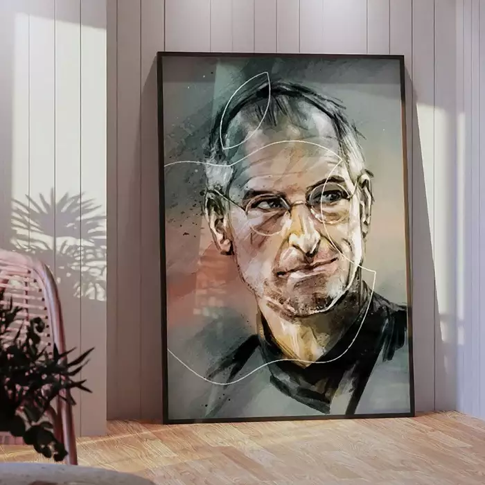 Quadro Decorativo Business Man Steve Jobs Desenho