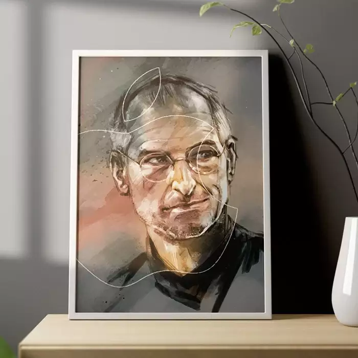 Quadro Decorativo Business Man Steve Jobs Desenho