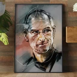 Quadro Decorativo Business Man Steve Jobs Desenho