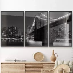 Kit Quadro Decorativo Toronto City Fotografia em Preto e Branco
