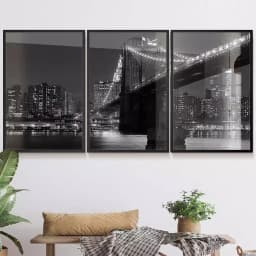 Kit Quadro Decorativo Toronto City Fotografia em Preto e Branco