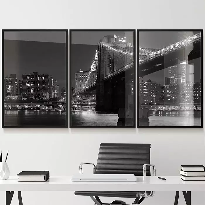 Kit Quadro Decorativo Toronto City Fotografia em Preto e Branco