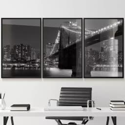 Kit Quadro Decorativo Toronto City Fotografia em Preto e Branco