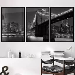 Kit Quadro Decorativo Toronto City Fotografia em Preto e Branco
