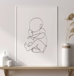 Quadro Decorativo Retangular One Line Bebe