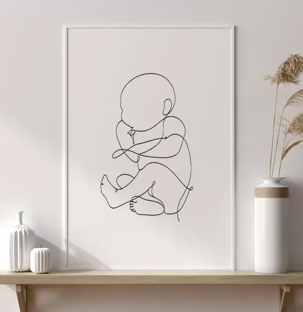Quadro Decorativo Retangular One Line Bebe