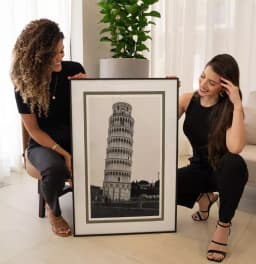 Quadro Decorativo Torre de Pisa Roma Itália Fotografia em Tons Sépia
