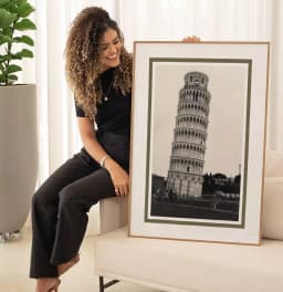 Quadro Decorativo Torre de Pisa Roma Itália Fotografia em Tons Sépia