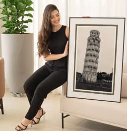 Quadro Decorativo Torre de Pisa Roma Itália Fotografia em Tons Sépia