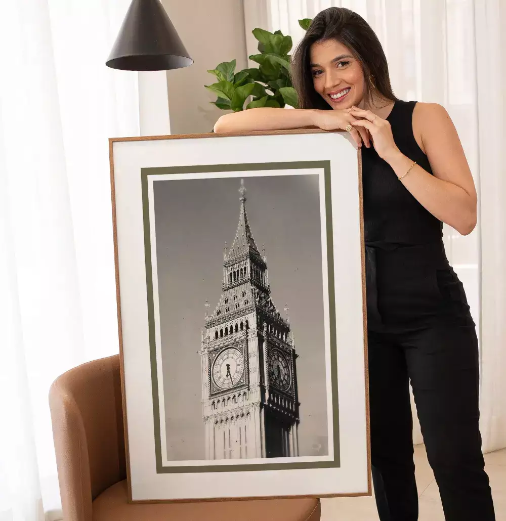 Quadro Decorativo Big Ben Inglaterra Fotografia em Tons Sépia