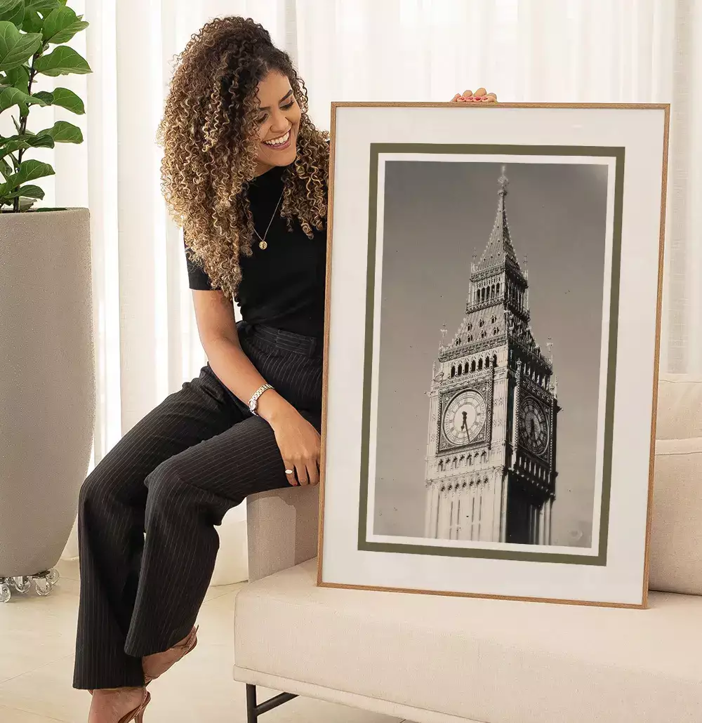 Quadro Decorativo Big Ben Inglaterra Fotografia em Tons Sépia