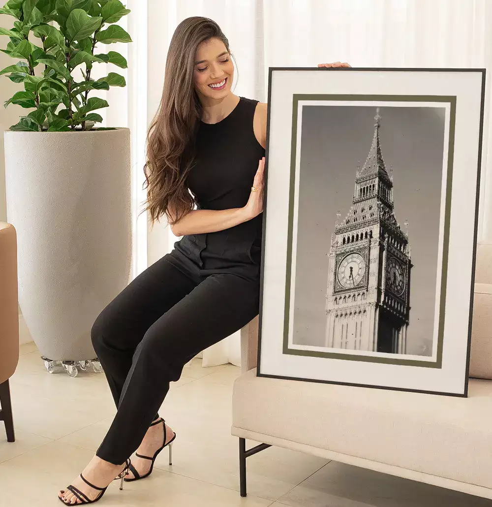 Quadro Decorativo Big Ben Inglaterra Fotografia em Tons Sépia