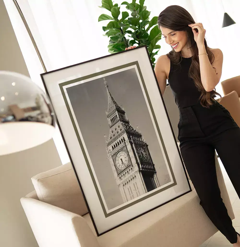 Quadro Decorativo Big Ben Inglaterra Fotografia em Tons Sépia