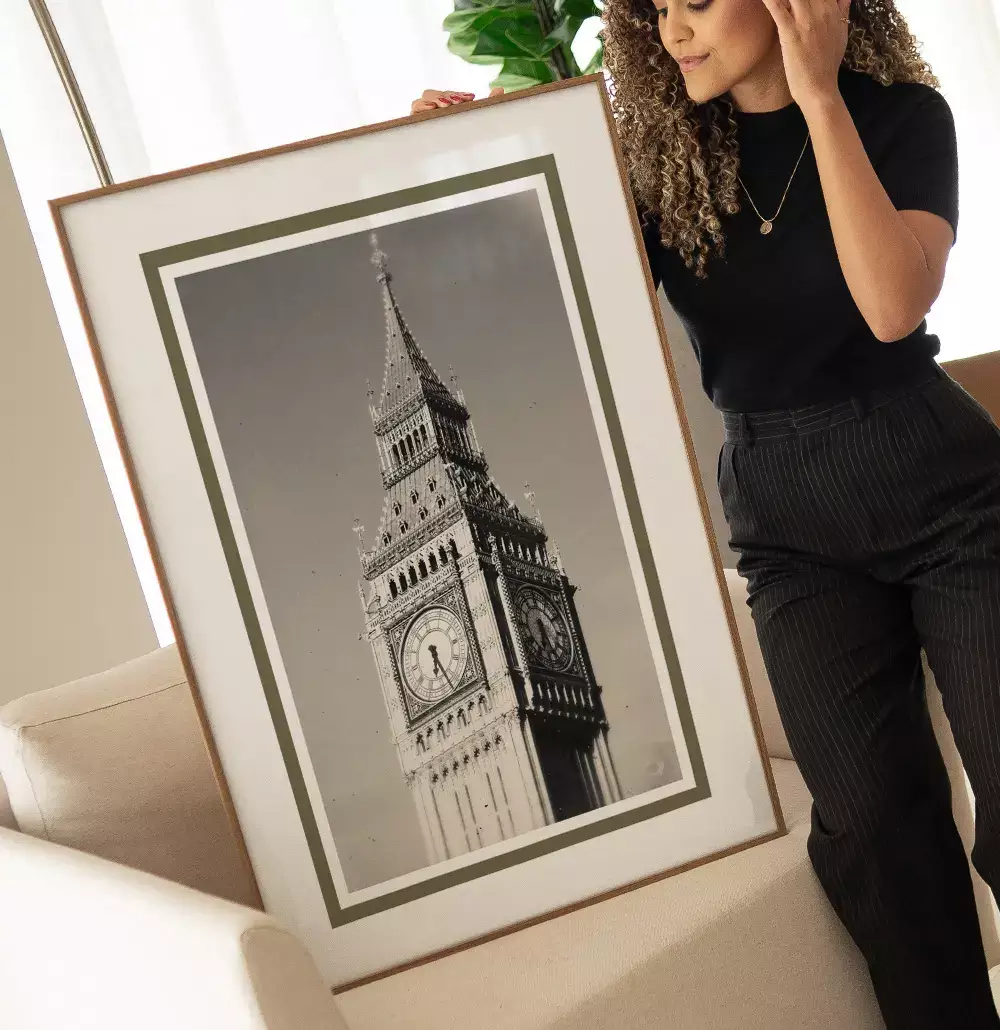 Quadro Decorativo Big Ben Inglaterra Fotografia em Tons Sépia