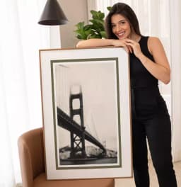 Quadro Decorativo Golden Gate EUA Fotografia em Tons Sépia