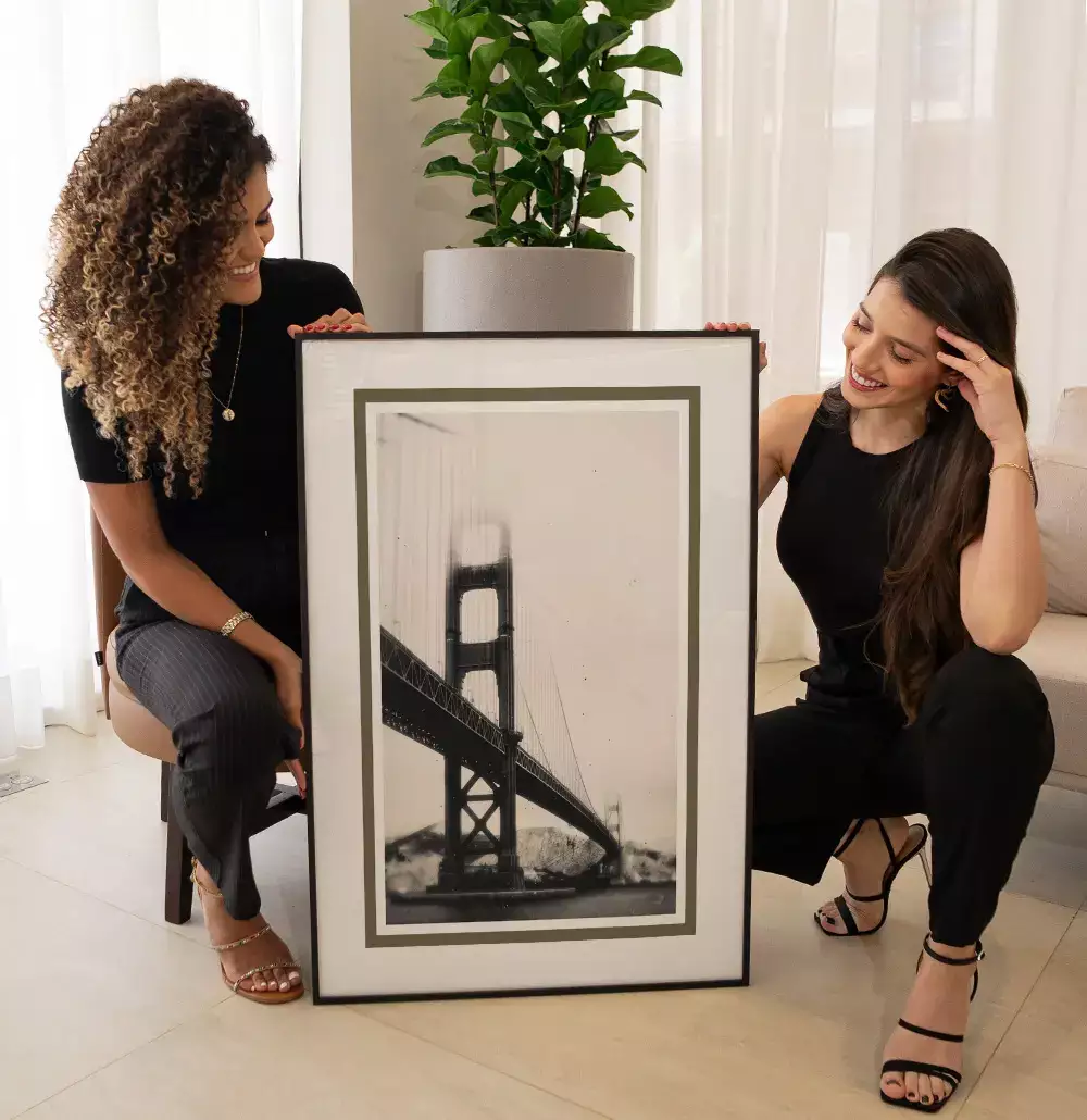 Quadro Decorativo Golden Gate EUA Fotografia em Tons Sépia