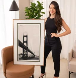 Quadro Decorativo Golden Gate EUA Fotografia em Tons Sépia