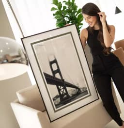 Quadro Decorativo Golden Gate EUA Fotografia em Tons Sépia