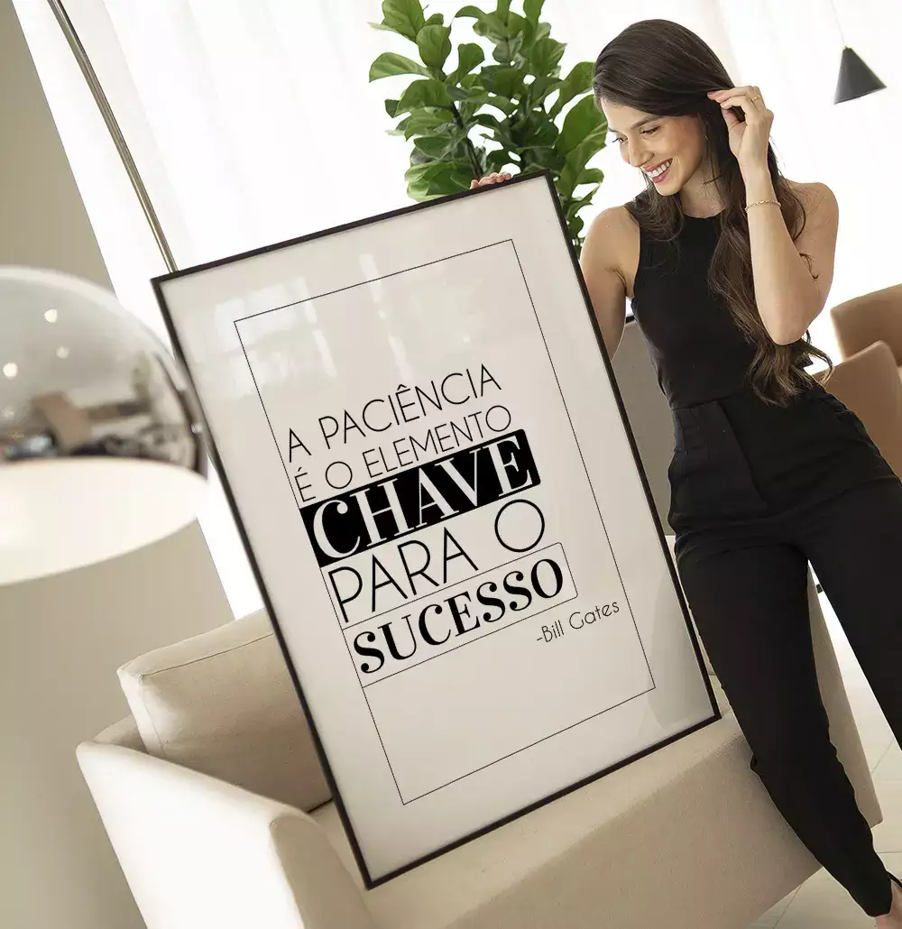 Quadro Decorativo Paciência é O Elemento Chave Para o Sucesso