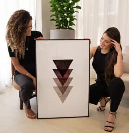 Quadro Decorativo Triângulos Sobrepostos com Textura