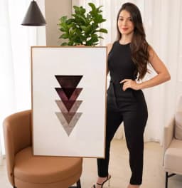 Quadro Decorativo Triângulos Sobrepostos com Textura