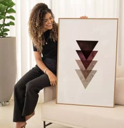 Quadro Decorativo Triângulos Sobrepostos com Textura