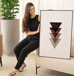 Quadro Decorativo Triângulos Sobrepostos com Textura
