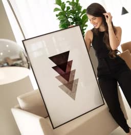 Quadro Decorativo Triângulos Sobrepostos com Textura