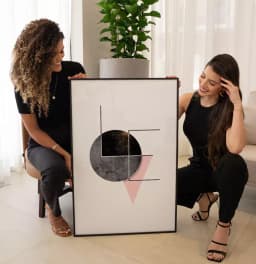Quadro Decorativo Love na Lua Geométrico com Textura