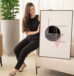 Quadro Decorativo Love na Lua Geométrico com Textura